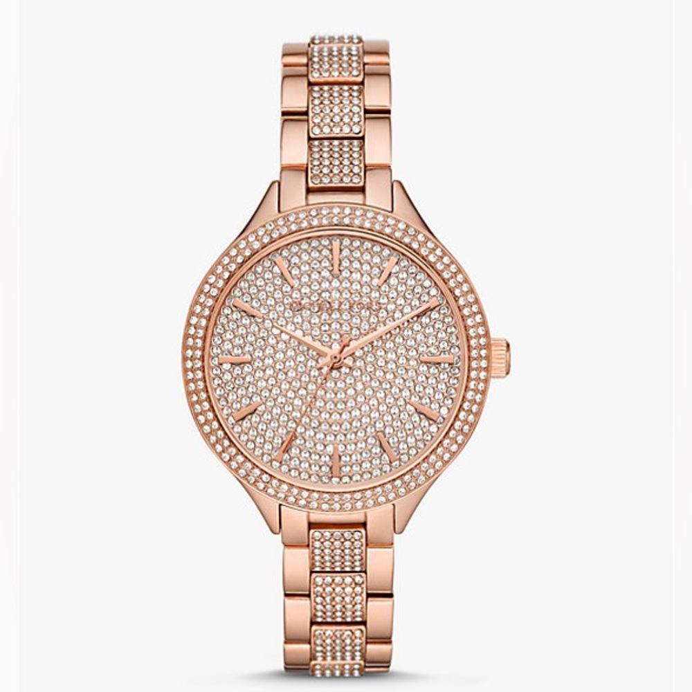 MICHAEL KORS Pavé Rose Gold-Tone Watch